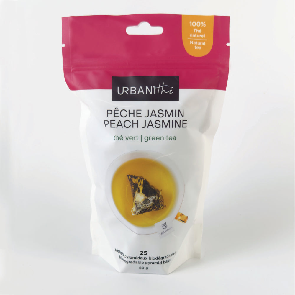 
                  
                    Pêche jasmin | Thé vert à la pêche et au jasmin (en sachet)
                  
                